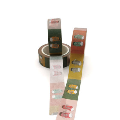 กระดาษห่อของขวัญ CMYK แบบกำหนดเอง DIY ไต้หวัน Die Cut Washi Packing Paper Tape