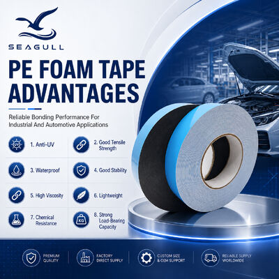 Professional PE Foam Adhesive Tape For Automotive Trim Fixing Gap Filling Insulation