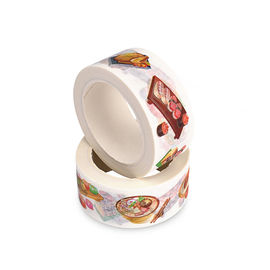 Wide Washi Tape / Masking Tape สีชมพูเคลือบด้วยกาวอะคริลิค