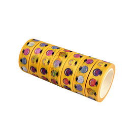 รูปแบบอาหาร Washi Paper Tape, Yellow Washi Tape Assortment DIY Masking