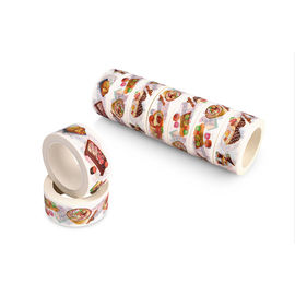 เทปกาว Washi ลวดลายดอกไม้สีกาวยางเทปกาวลายดอกไม้