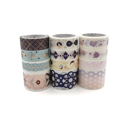 กำหนดเองให้ออกแบบกระดาษพิมพ์เทป Washi สีสำหรับงานฝีมือตกแต่งวารสารกระสุนนักวางแผน