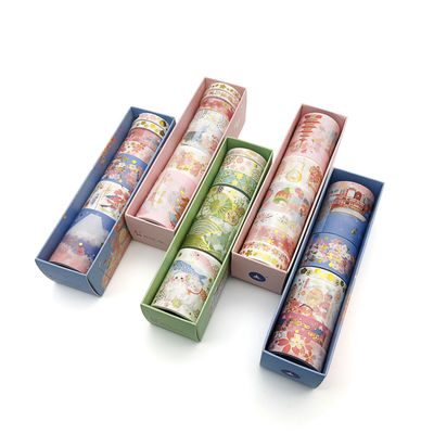 การ์ตูนมินิ DIY กระดาษตกแต่ง Washi เทปชุด / วางแผนกาวเทปม้วนสมุดโรงเรียนเครื่องเขียนอุปกรณ์