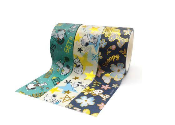 แพคเกจกล่องของขวัญเทปกระดาษ Washi ฟอยล์สีทองแบบกำหนดเองสำหรับคริสต์มาส